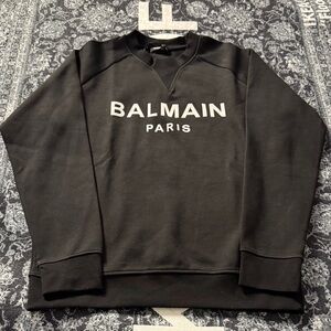 Balmain Black Crewneck Sweater for Men
